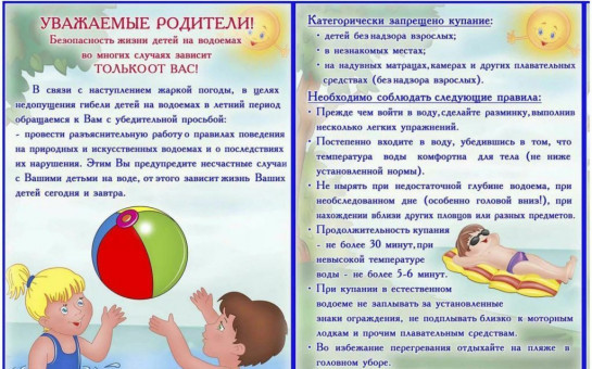 ПАМЯТКА БЕЗОПАСНОСТИ НЕСОВЕРШЕННОЛЕТНИХ НА ВОДНЫХ ОБЪЕКТАХ.